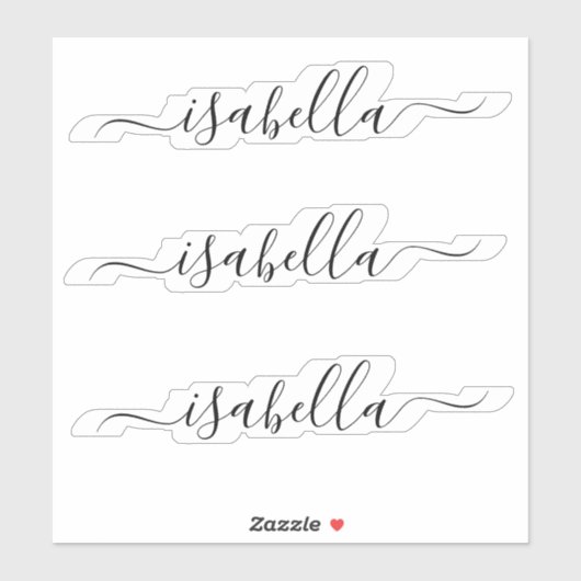 3 wasserdicht Schwarzer Skriptname Clear Window La Aufkleber (Blatt)