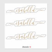 3 wasserdichte Gold Script Name Clear Window Lapto Aufkleber (Blatt)