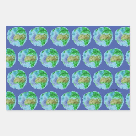 3 Wasserfarben Hummel Erde Betta Fisch Geschenkpapier Set (Vorderseite 2)