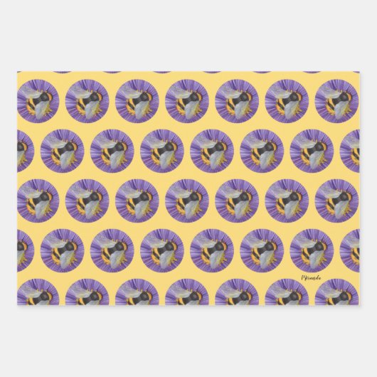 3 Wasserfarben Hummel Erde Betta Fisch Geschenkpapier Set (Vorderseite)