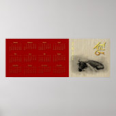 3 Water Buffalo Chinesischer OX New Year Calendar Poster (Vorne)