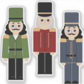 3 Weihnachts-Nussknacker-Aufkleber Aufkleber (Vorderseite)