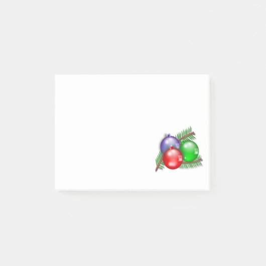 3 Weihnachtsbaumillustrierung Post-it Klebezettel (Vorderseite)