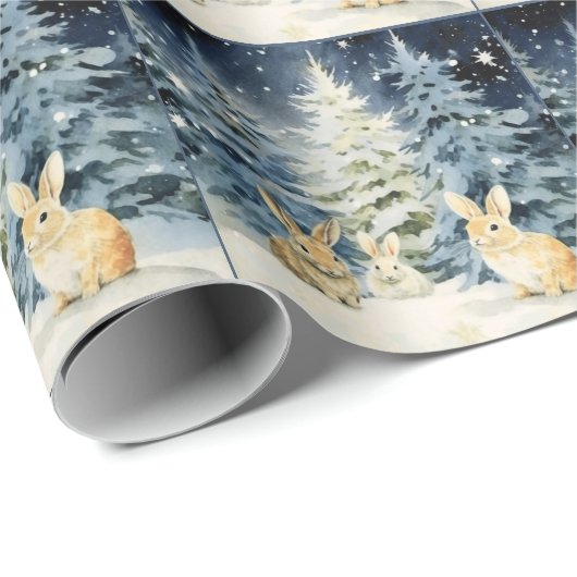 3 Weihnachtsbunnies Geschenkpapier (Rolleneckpunkt)