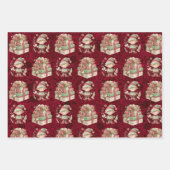 3 Weihnachtself Hübsche Veranstaltungen Geschenkpapier Set (Vorderseite)