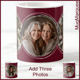 3 Weihnachtsfotos Collage Maroon C31 Mutter Kaffeetasse