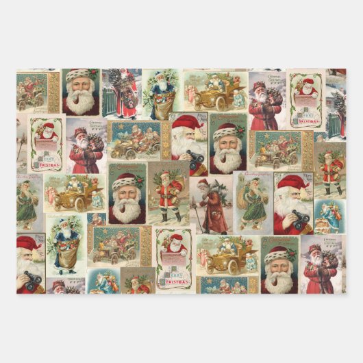 3 Weihnachtsgeschenk Weihnachtsblätter Geschenkpapier Set (Vorderseite)