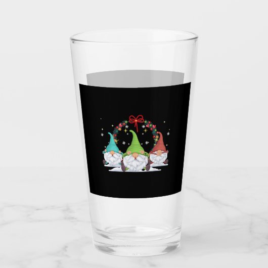 3 Weihnachtsgnomen Glas (Vorderseite)