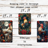 3 Weihnachtsroster Decoupage Geschenkpapier Set
