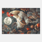 3 Weihnachtsroster Decoupage Geschenkpapier Set (Vorderseite 3)