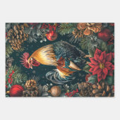 3 Weihnachtsroster Decoupage Geschenkpapier Set (Vorderseite 2)