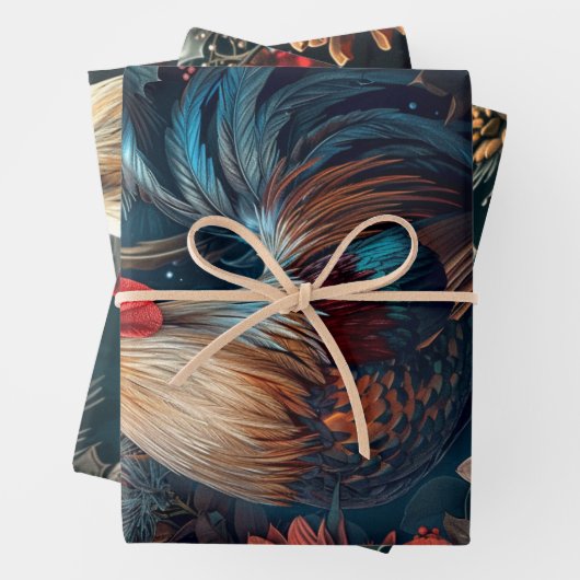 3 Weihnachtsroster Decoupage Geschenkpapier Set (Beispiel)