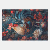 3 Weihnachtsroster Decoupage Geschenkpapier Set (Vorderseite)