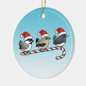 3 Weihnachtssingvögel Keramikornament (Links)