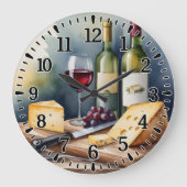 #3 Wein und Käse Große Wanduhr (Vorderseite)
