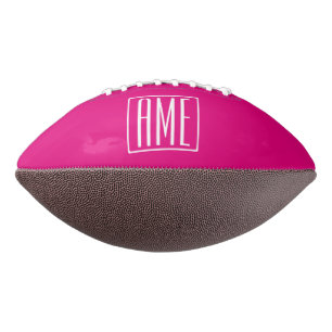 3 Weiß des Initialen-Monogramm-  auf Pink Football