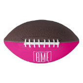 3 Weiß des Initialen-Monogramm-| auf Pink Football (Vorderseite)