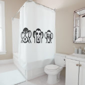 3 Weiße Affen Emoji Duschvorhang (Beispiel)