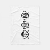 3 Weiße Affen Emoji Fleecedecke (Vorderseite)