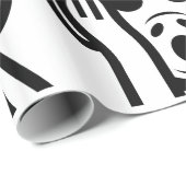 3 Weiße Affen Emoji Geschenkpapier (Rolleneckpunkt)