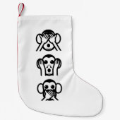 3 Weiße Affen Emoji Kleiner Weihnachtsstrumpf (Vorderseite)