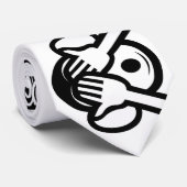 3 Weiße Affen Emoji Krawatte (Gerollt)