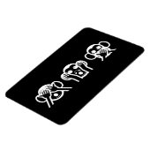 3 Weiße Affen Emoji Magnet (Linke Seite)