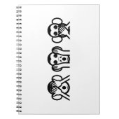 3 Weiße Affen Emoji Notizblock (Vorderseite)