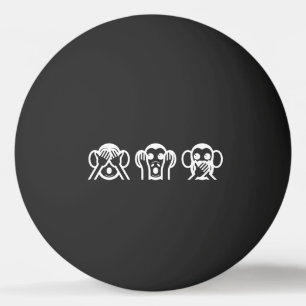 3 Weiße Affen Emoji Ping Pong Ball Tischtennisball