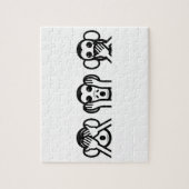 3 Weiße Affen Emoji Puzzle (Vertikal)