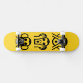 3 Weiße Affen Emoji Skateboard (Horizontal)