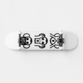 3 Weiße Affen Emoji Skateboard (Horizontal)