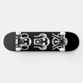 3 Weiße Affen Emoji Skateboard (Horizontal)