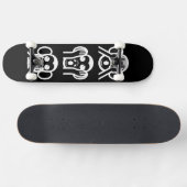 3 Weiße Affen Emoji Skateboard (Horizontal)