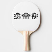 3 Weiße Affen Emoji Tischtennis Schläger (Vorderseite)