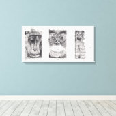 3 Weiße Affen für Affenjahr 2016 Leinwand (Insitu (Holzboden))