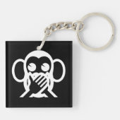 3 Weiße Affen Iwazaru 言 わ ざ sprechen NO Emoji る Schlüsselanhänger (Rückseite)