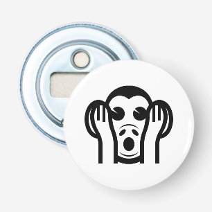 3 Weiße Affen Kikazaru 聞 か る KEIN Böses Emoji höre Flaschenöffner