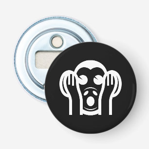 3 Weiße Affen Kikazaru 聞 か る KEIN Böses Emoji höre Flaschenöffner
