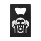 3 Weiße Affen Kikazaru 聞 か る KEIN Böses Emoji höre Geldkarten Flaschenöffner (Vorderseite)