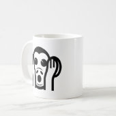 3 Weiße Affen Kikazaru 聞 か る KEIN Böses Emoji höre Kaffeetasse (Vorderseite Links)