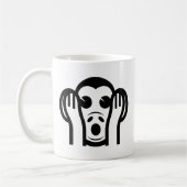 3 Weiße Affen Kikazaru 聞 か る KEIN Böses Emoji höre Kaffeetasse (Links)