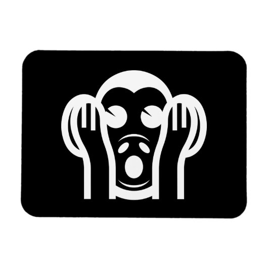 3 Weiße Affen Kikazaru 聞 か る KEIN Böses Emoji höre Magnet (Horizontal)