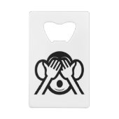 3 Weiße Affen Mizaru 見 ざ る Geldbeutel Flaschenöffner (Rückseite)