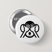 3 Weiße Affen Mizaru 見 ざ Siehe NO Evil Emoji Button (Vorne & Hinten)