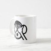 3 Weiße Affen Mizaru 見 ざ Siehe NO Evil Emoji Kaffeetasse (Vorderseite Links)