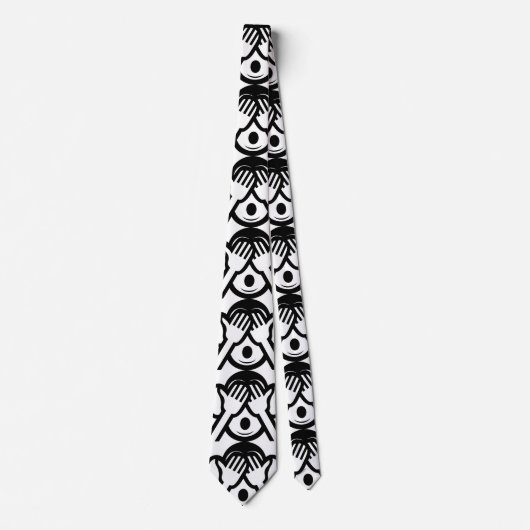 3 Weiße Affen Mizaru 見 ざ Siehe NO Evil Emoji Krawatte (Vorderseite)
