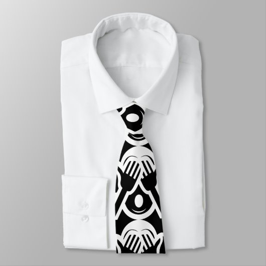 3 Weiße Affen Mizaru 見 ざ Siehe NO Evil Emoji Krawatte (Gebunden)