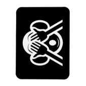 3 Weiße Affen Mizaru 見 ざ Siehe NO Evil Emoji Magnet (Vertikal)