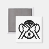 3 Weiße Affen Mizaru 見 ざ Siehe NO Evil Emoji Magnet (Vorderseite/Rückseite)